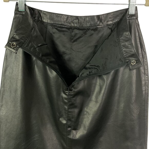 Georgetown Leather Design Black Genuine Leather Skirt, size 11/12 (see msrmnts) - Picture 4 of 9